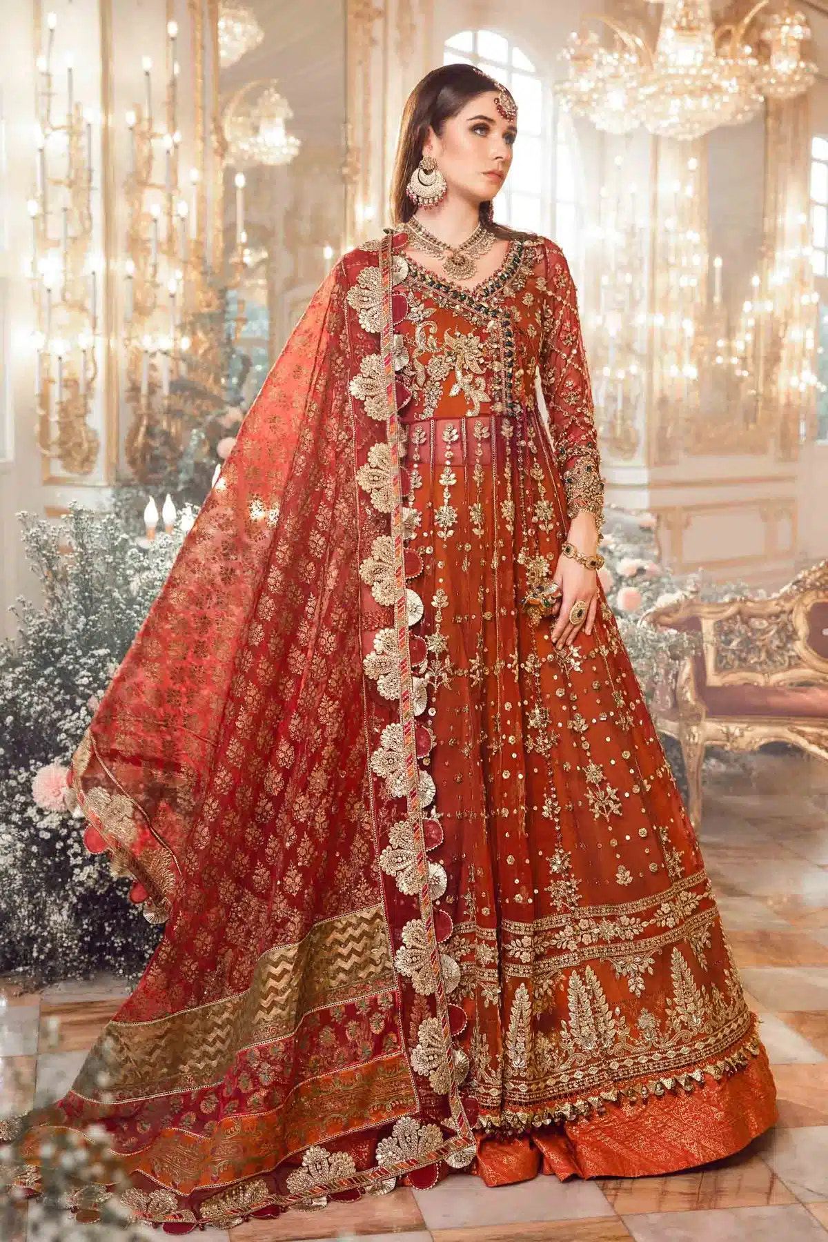 Maria B | Mbroidered Wedding Edition 23 | Maroon BD-2705 -  Maria B Bridal - Original Designer Dress - House of Maryam