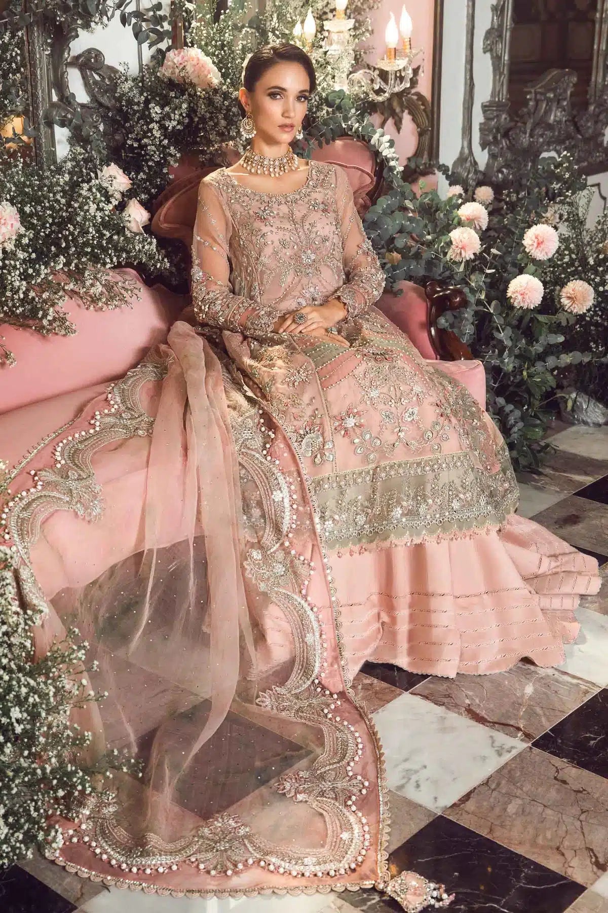 Maria B | Mbroidered Wedding Edition 23 | Pastel Pink BD-2706 by Designer Maria B - House of Maryam - Pakistani Designer Ethnic Wear in {{ shop.shopifyCountryName }}