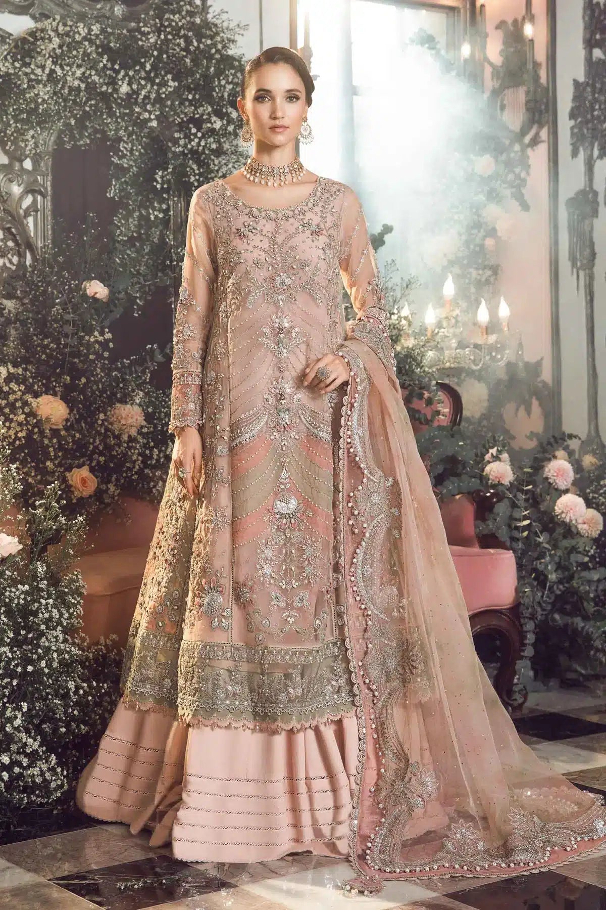 Maria B | Mbroidered Wedding Edition 23 | Pastel Pink BD-2706 by Designer Maria B - House of Maryam - Pakistani Designer Ethnic Wear in {{ shop.shopifyCountryName }}