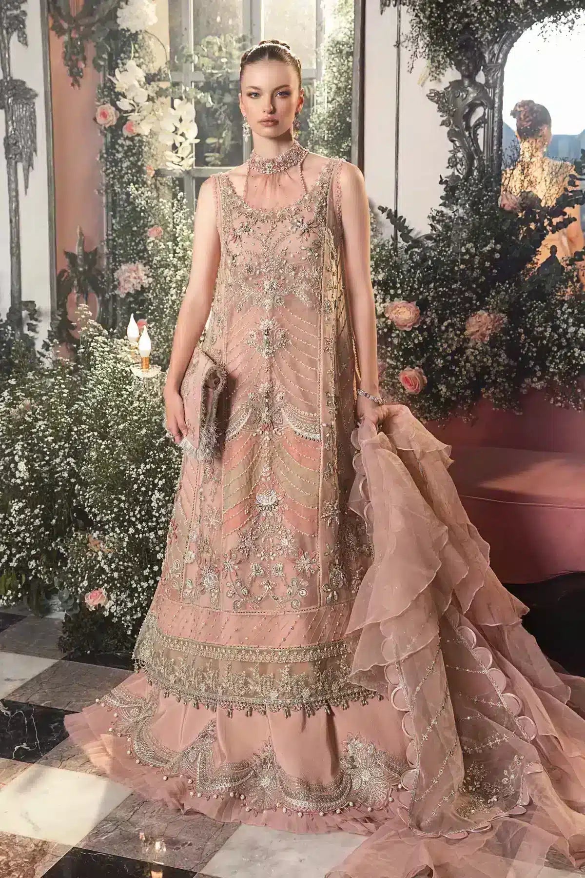 Maria B | Mbroidered Wedding Edition 23 | Pastel Pink BD-2706 -  Maria B Bridal - Original Designer Dress - House of Maryam