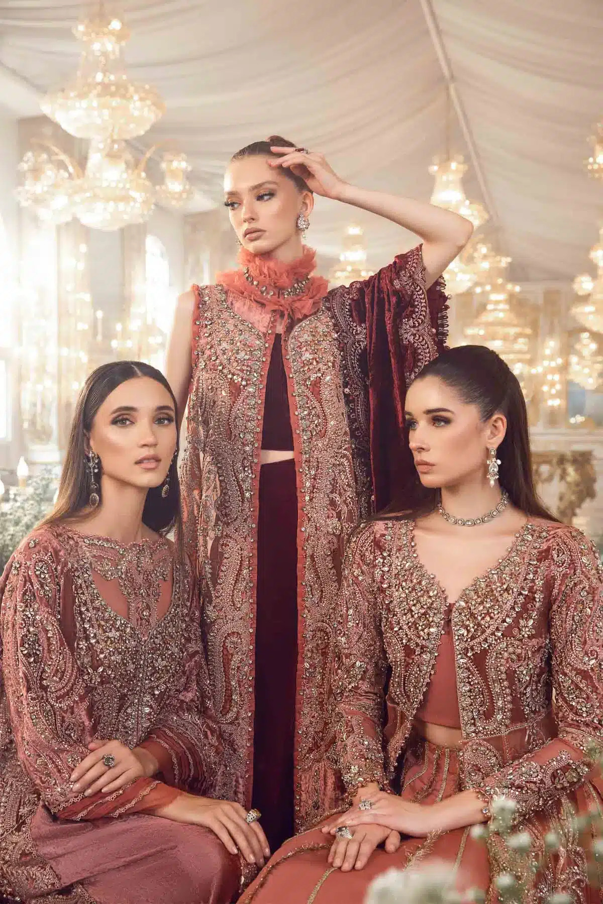 Maria B | Mbroidered Wedding Edition 23 | Salmon Pink BD-2701 -  Maria B Bridal - Original Designer Dress - House of Maryam