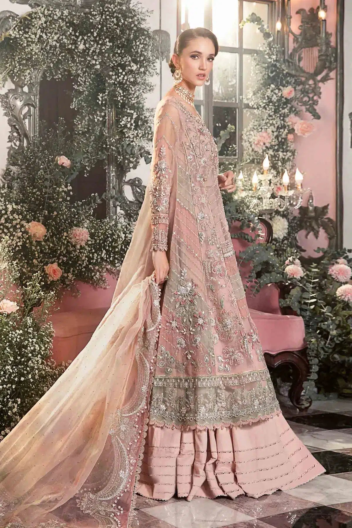 Maria B | Mbroidered Wedding Edition 23 | Pastel Pink BD-2706 -  Maria B Bridal - Original Designer Dress - House of Maryam