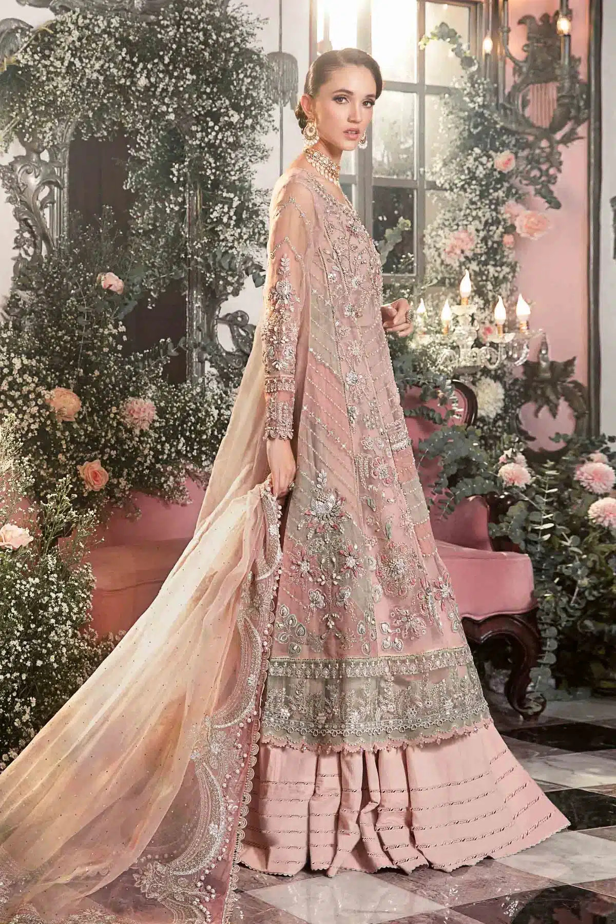 Maria B | Mbroidered Wedding Edition 23 | Pastel Pink BD-2706 -  Maria B Bridal - Original Designer Dress - House of Maryam