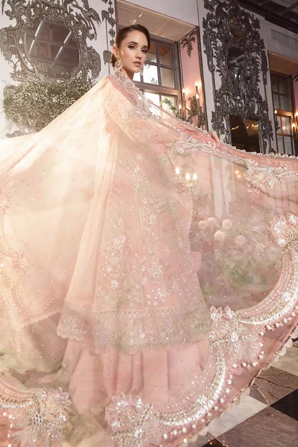 Maria B | Mbroidered Wedding Edition 23 | Pastel Pink BD-2706 -  Maria B Bridal - Original Designer Dress - House of Maryam