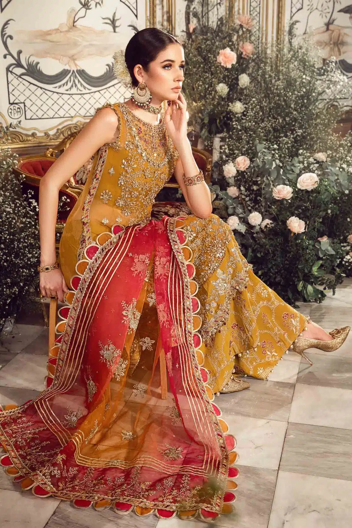 Maria B | Mbroidered Wedding Edition 23 | Mustard BD-2707