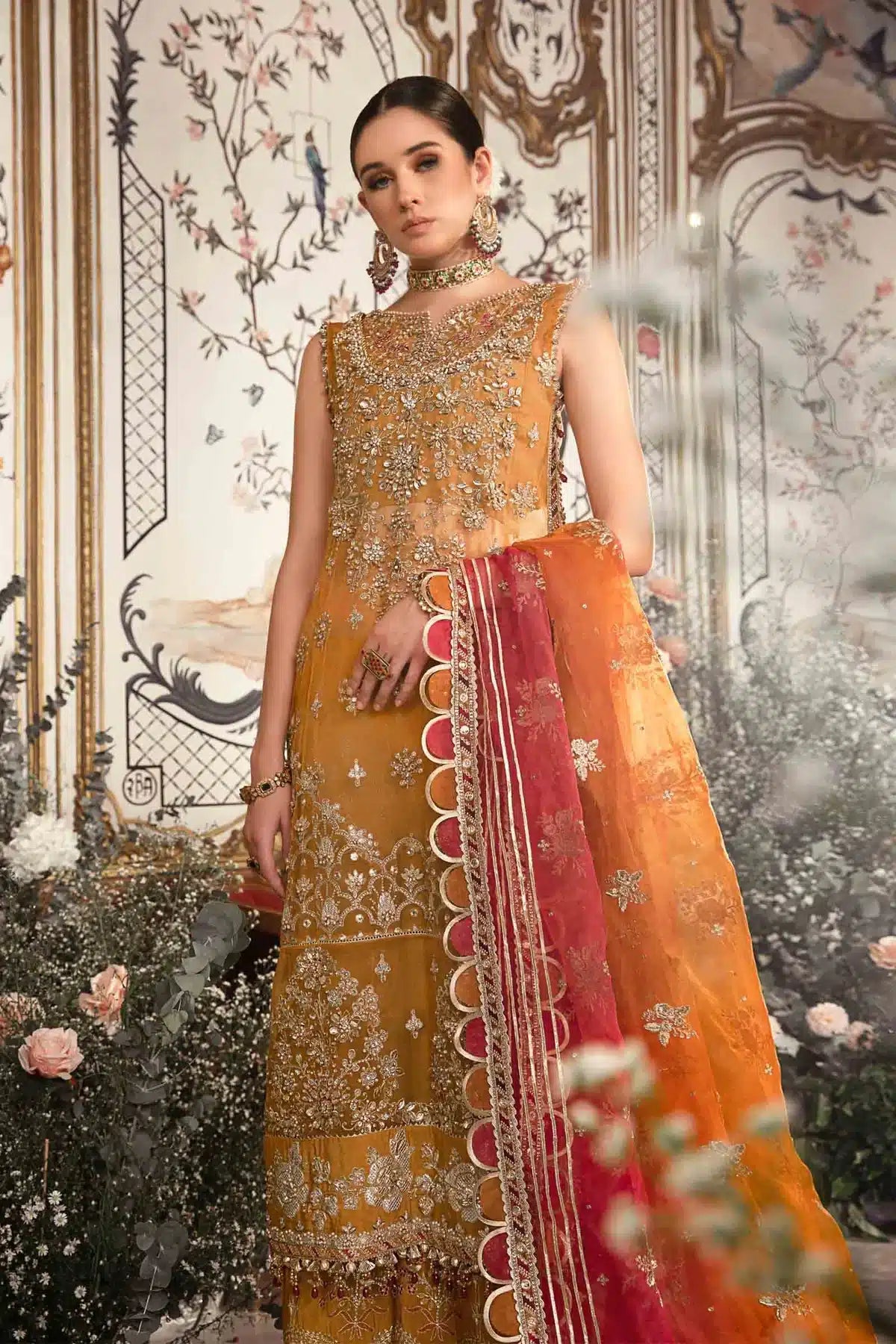 Maria B | Mbroidered Wedding Edition 23 | Mustard BD-2707 by Designer Maria B - House of Maryam - Pakistani Designer Ethnic Wear in {{ shop.shopifyCountryName }}