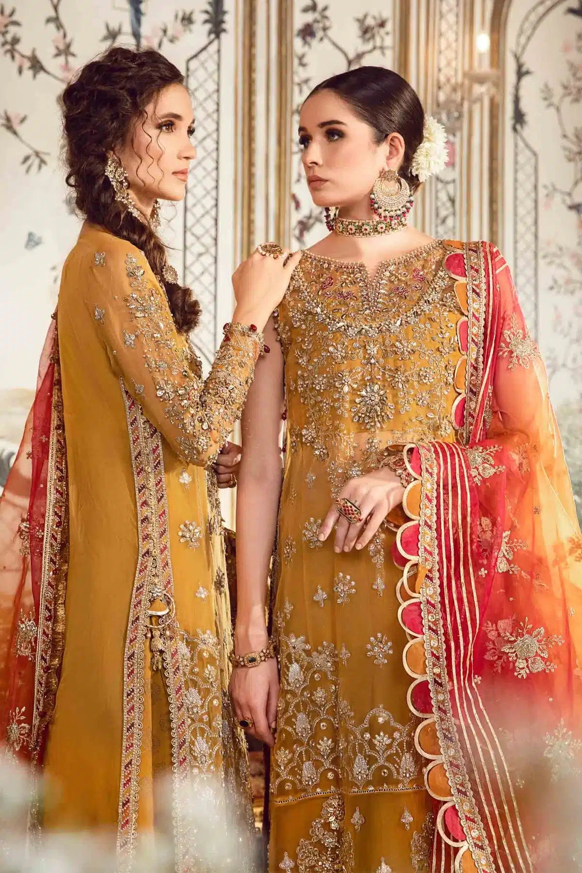 Maria B | Mbroidered Wedding Edition 23 | Mustard BD-2707 by Designer Maria B - House of Maryam - Pakistani Designer Ethnic Wear in {{ shop.shopifyCountryName }}