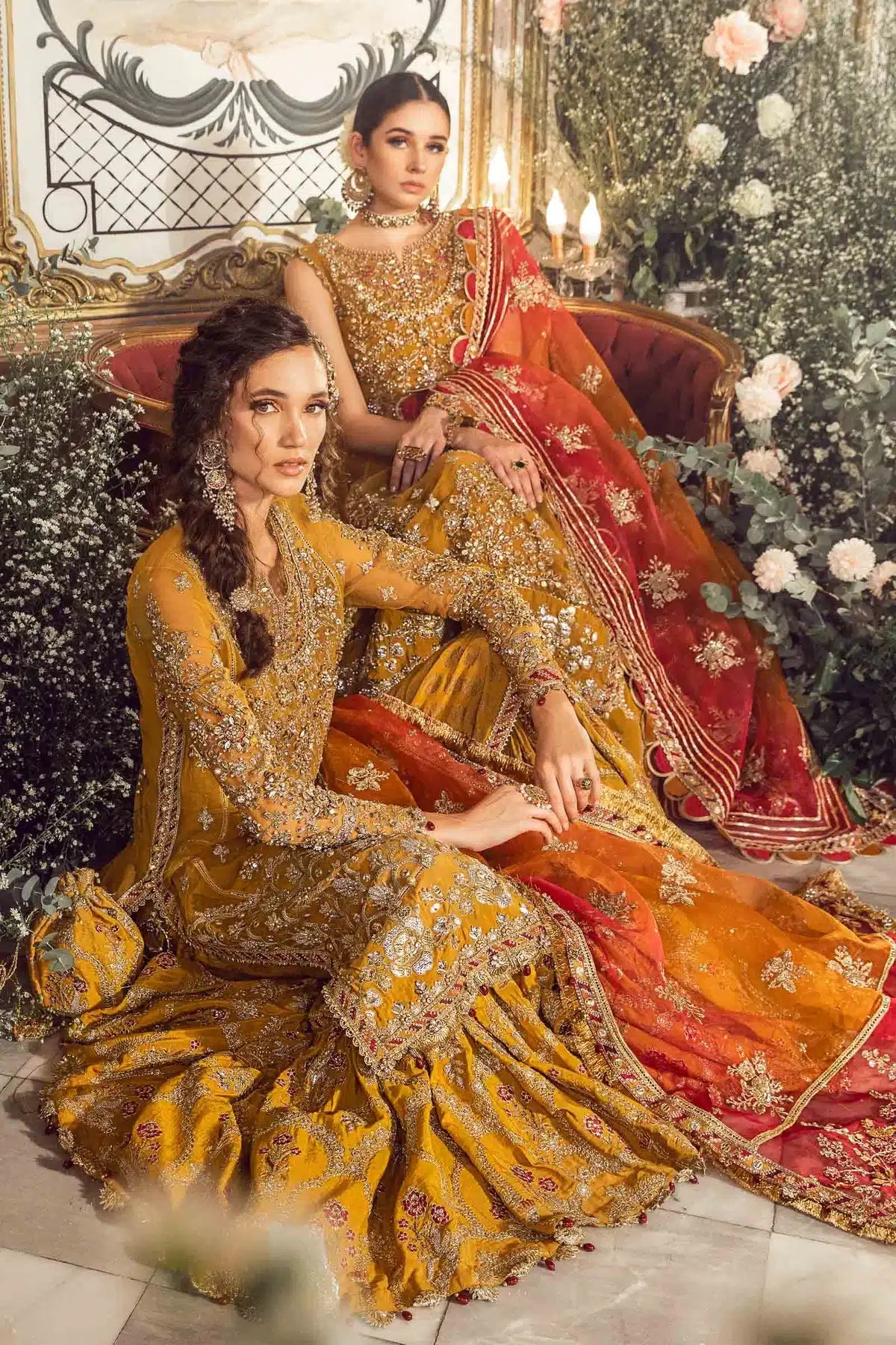 Maria B | Mbroidered Wedding Edition 23 | Mustard BD-2707 by Designer Maria B - House of Maryam - Pakistani Designer Ethnic Wear in {{ shop.shopifyCountryName }}