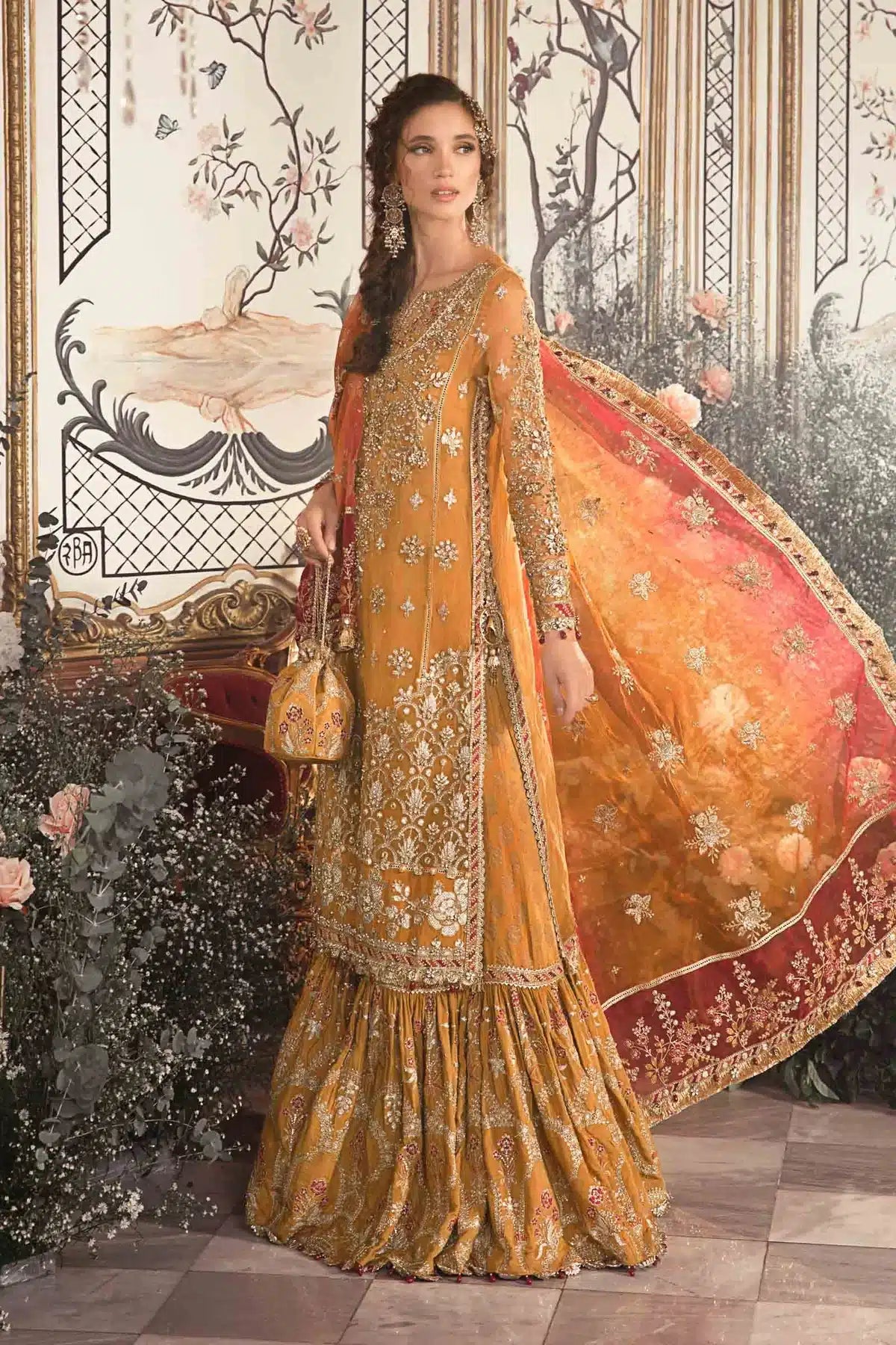Maria B | Mbroidered Wedding Edition 23 | Mustard BD-2707 -  Maria B Bridal - Original Designer Dress - House of Maryam