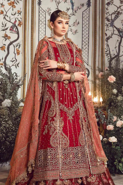Maria B | Mbroidered Wedding Edition 23 | Maroon BD-2708 -  Maria B Bridal - Original Designer Dress - House of Maryam