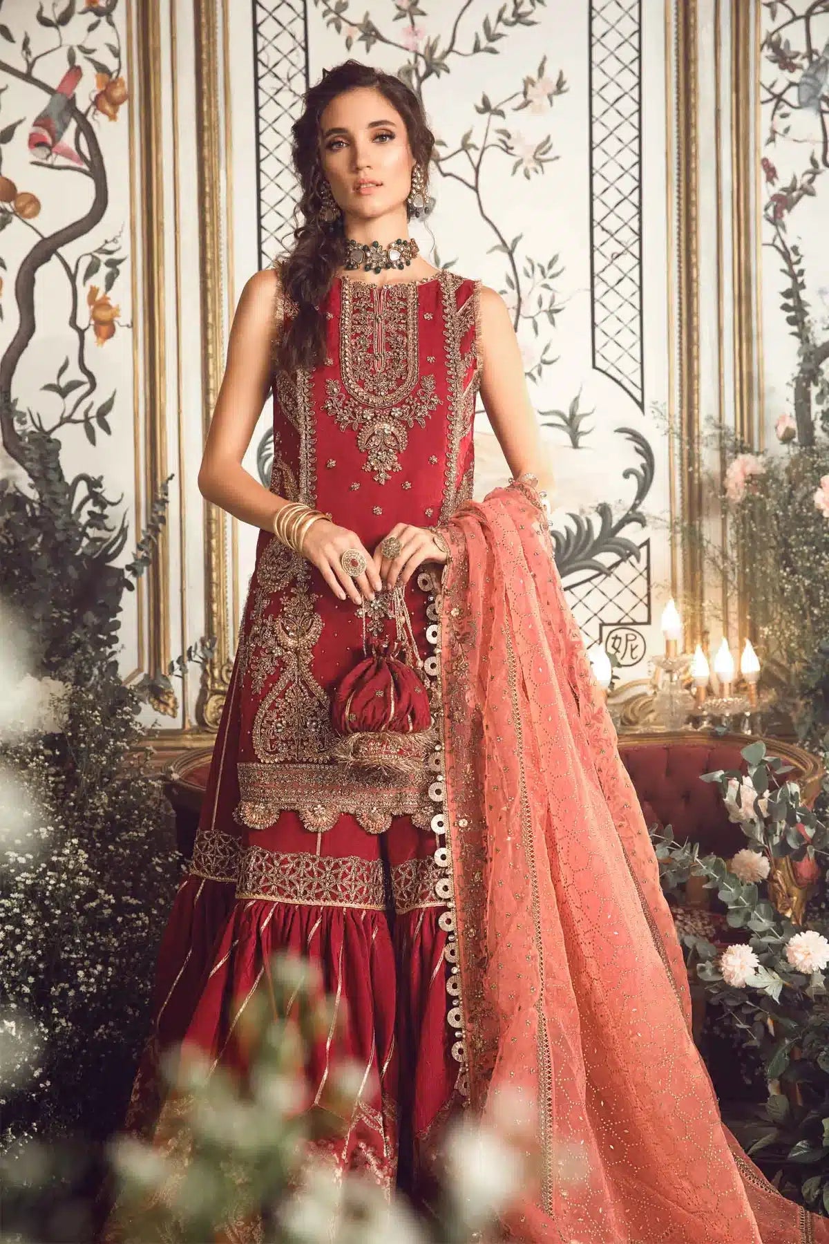 Maria B | Mbroidered Wedding Edition 23 | Maroon BD-2708