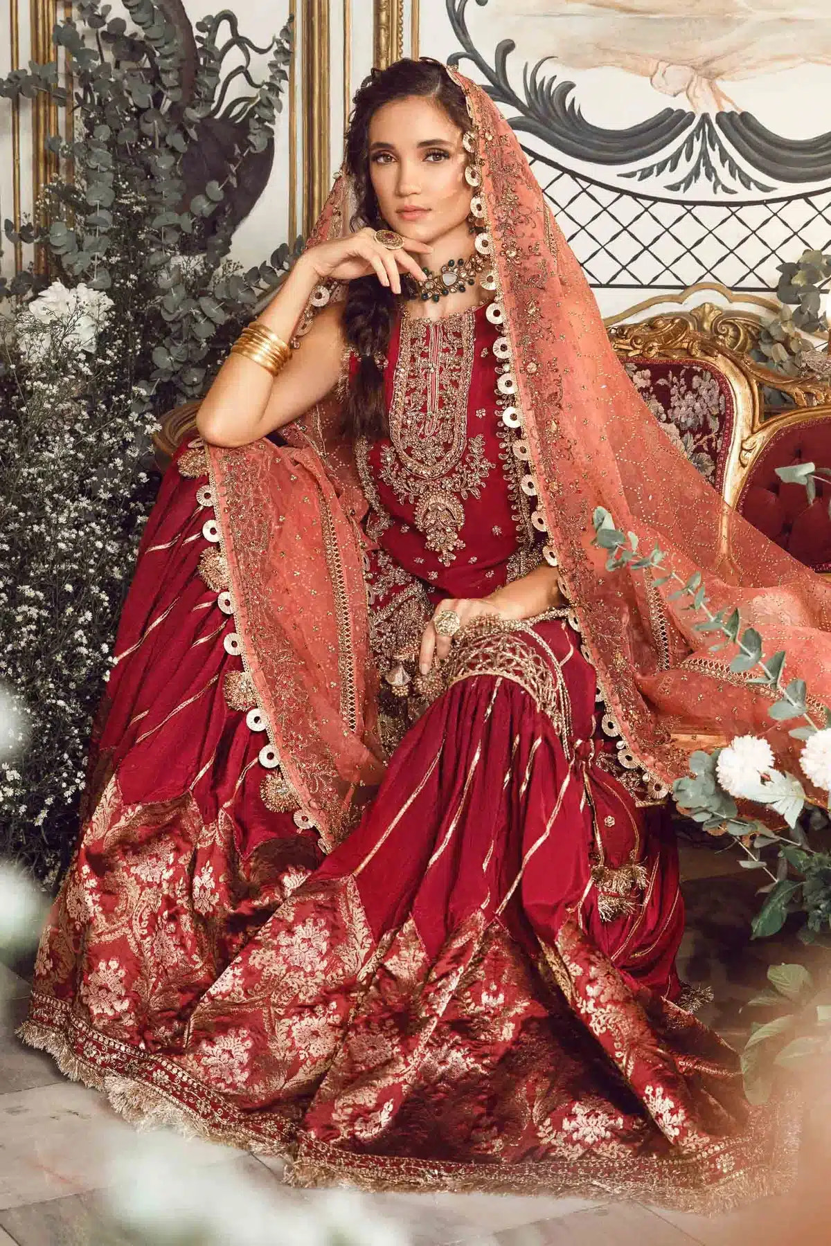 Maria B | Mbroidered Wedding Edition 23 | Maroon BD-2708 -  Maria B Bridal - Original Designer Dress - House of Maryam