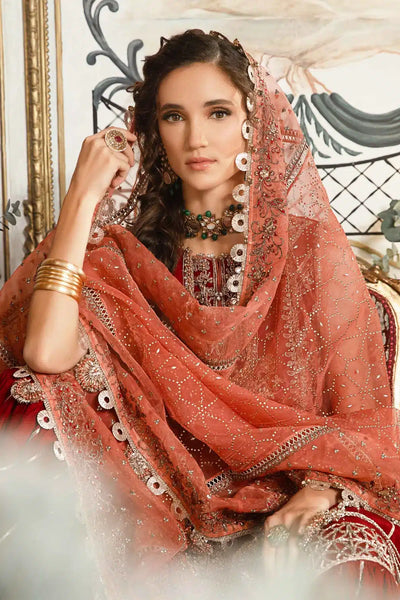Maria B | Mbroidered Wedding Edition 23 | Maroon BD-2708 -  Maria B Bridal - Original Designer Dress - House of Maryam