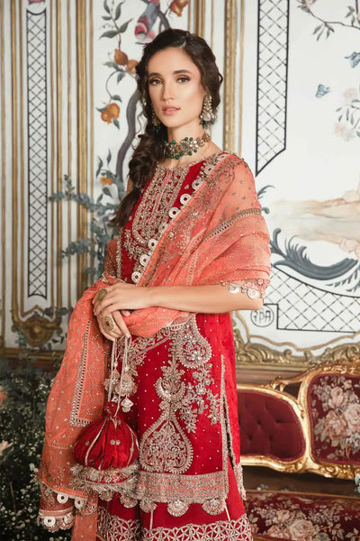 Maria B | Mbroidered Wedding Edition 23 | Maroon BD-2708 -  Maria B Bridal - Original Designer Dress - House of Maryam