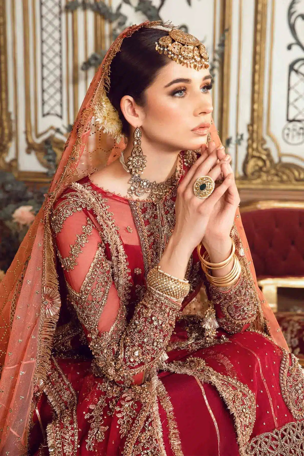 Maria B | Mbroidered Wedding Edition 23 | Maroon BD-2708 -  Maria B Bridal - Original Designer Dress - House of Maryam