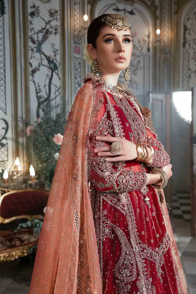 Maria B | Mbroidered Wedding Edition 23 | Maroon BD-2708 -  Maria B Bridal - Original Designer Dress - House of Maryam