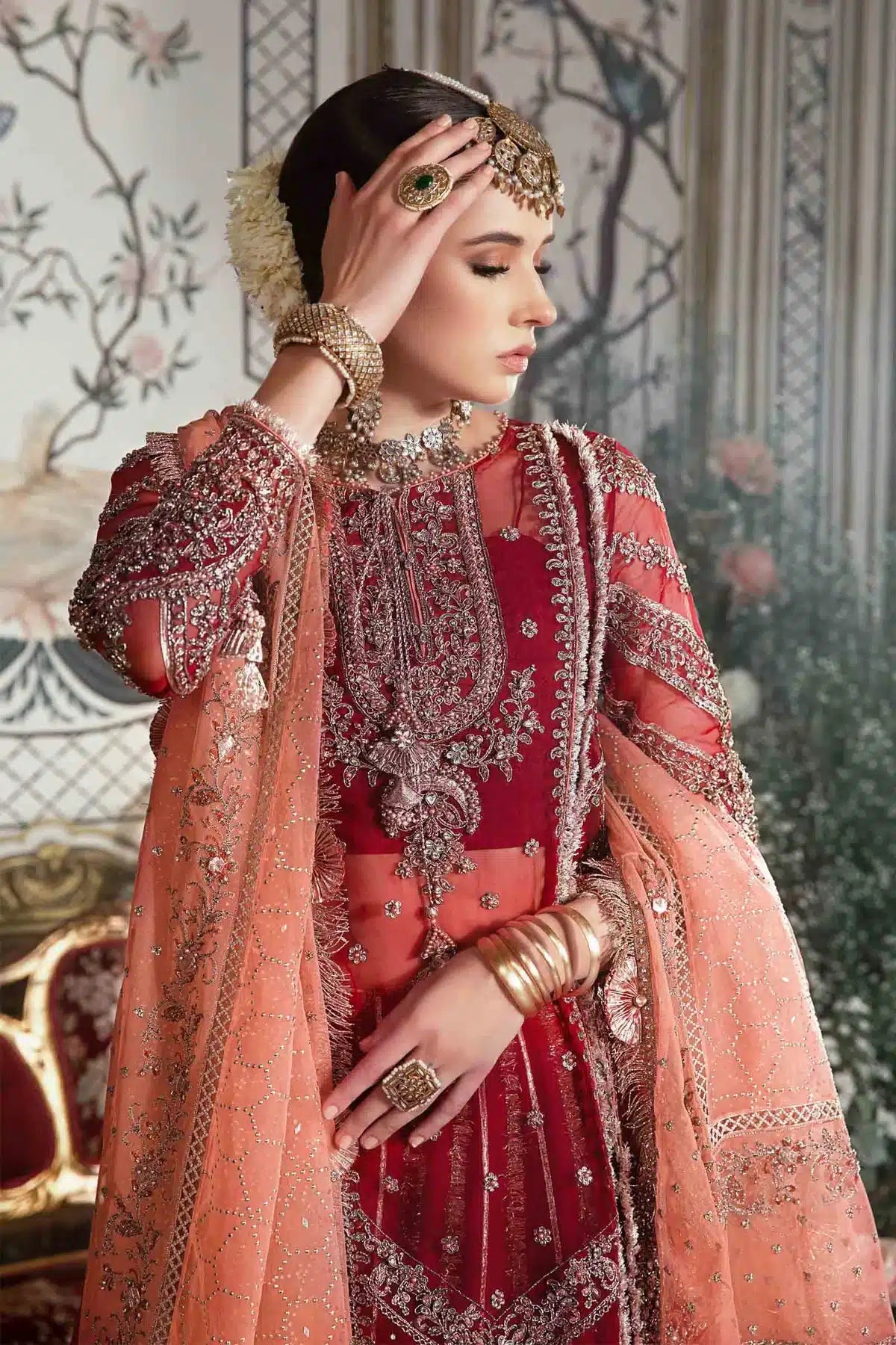Maria B | Mbroidered Wedding Edition 23 | Maroon BD-2708 -  Maria B Bridal - Original Designer Dress - House of Maryam