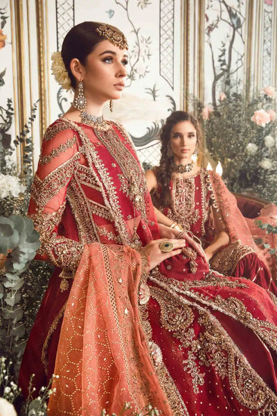 Maria B | Mbroidered Wedding Edition 23 | Maroon BD-2708 -  Maria B Bridal - Original Designer Dress - House of Maryam