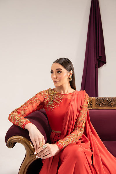Maria Osama Khan | Tiffany Formals | Carnelian -  Maria Osama Khan Formal - Original Designer Dress - House of Maryam