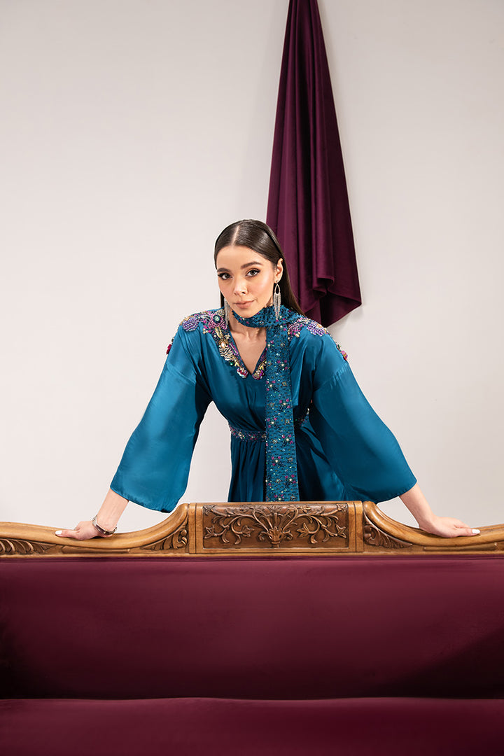 Maria Osama Khan | Tiffany Formals | Sapphire -  Maria Osama Khan Formal - Original Designer Dress - House of Maryam