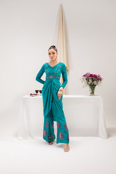 Maria Osama Khan | Tiffany Formals | Aquamarine -  Maria Osama Khan Formal - Original Designer Dress - House of Maryam