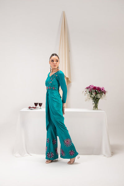 Maria Osama Khan | Tiffany Formals | Aquamarine -  Maria Osama Khan Formal - Original Designer Dress - House of Maryam
