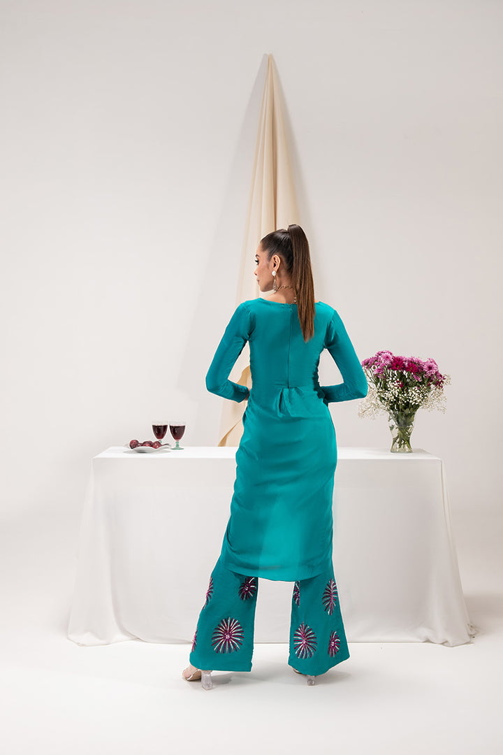 Maria Osama Khan | Tiffany Formals | Aquamarine -  Maria Osama Khan Formal - Original Designer Dress - House of Maryam