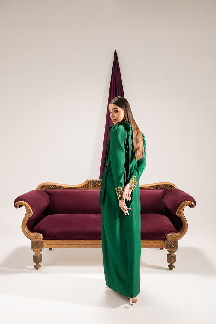 Maria Osama Khan | Tiffany Formals | Emerald -  Maria Osama Khan Formal - Original Designer Dress - House of Maryam