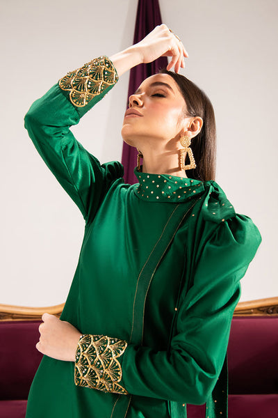 Maria Osama Khan | Tiffany Formals | Emerald -  Maria Osama Khan Formal - Original Designer Dress - House of Maryam