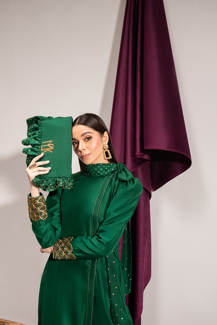 Maria Osama Khan | Tiffany Formals | Emerald -  Maria Osama Khan Formal - Original Designer Dress - House of Maryam