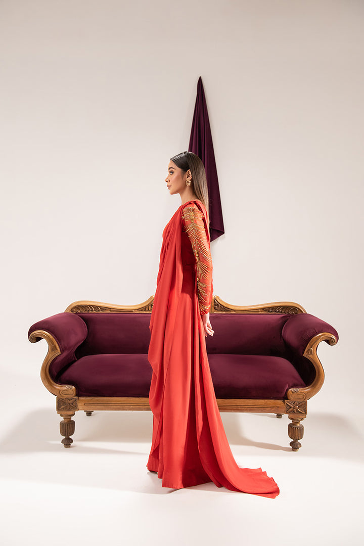 Maria Osama Khan | Tiffany Formals | Carnelian -  Maria Osama Khan Formal - Original Designer Dress - House of Maryam