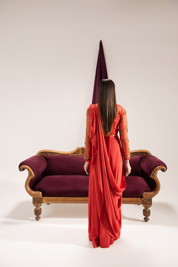 Maria Osama Khan | Tiffany Formals | Carnelian -  Maria Osama Khan Formal - Original Designer Dress - House of Maryam