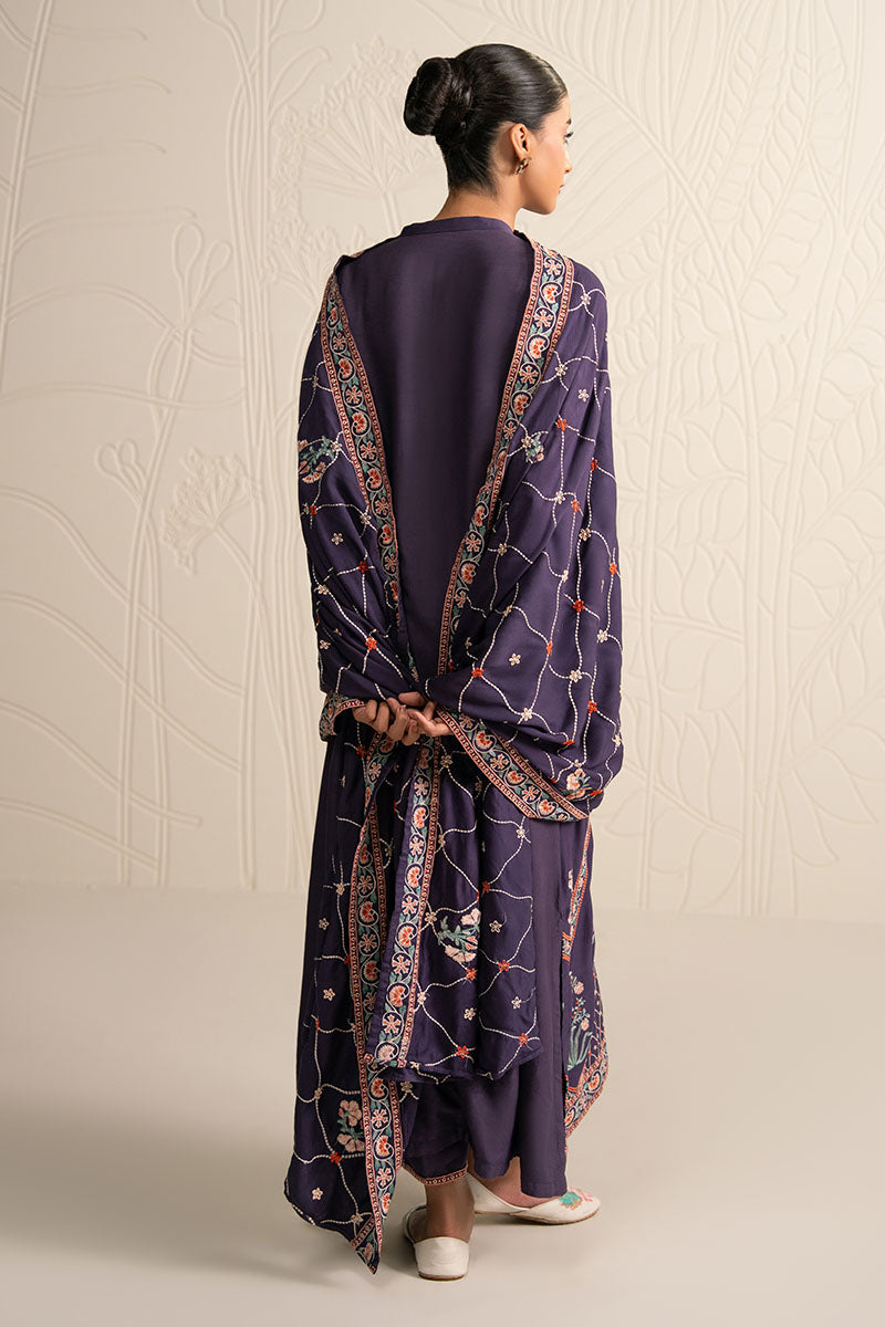 Cross Stitch | Exclusive Pret | Mulberry Garnet-3PC (Shirt, Trouser & Dupatta)-6