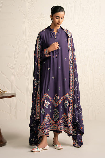 Cross Stitch | Exclusive Pret | Mulberry Garnet-3PC (Shirt, Trouser & Dupatta)