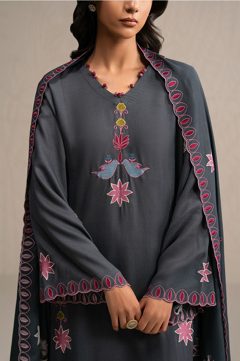 Cross Stitch | Exclusive Pret | Charcoal Spectrum-3PC (Shirt, Trouser & Dupatta)-2