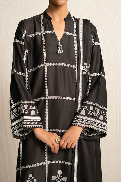 Cross Stitch | Exclusive Pret | Noir Ecru-3PC (Shirt, Trouser & Dupatta)