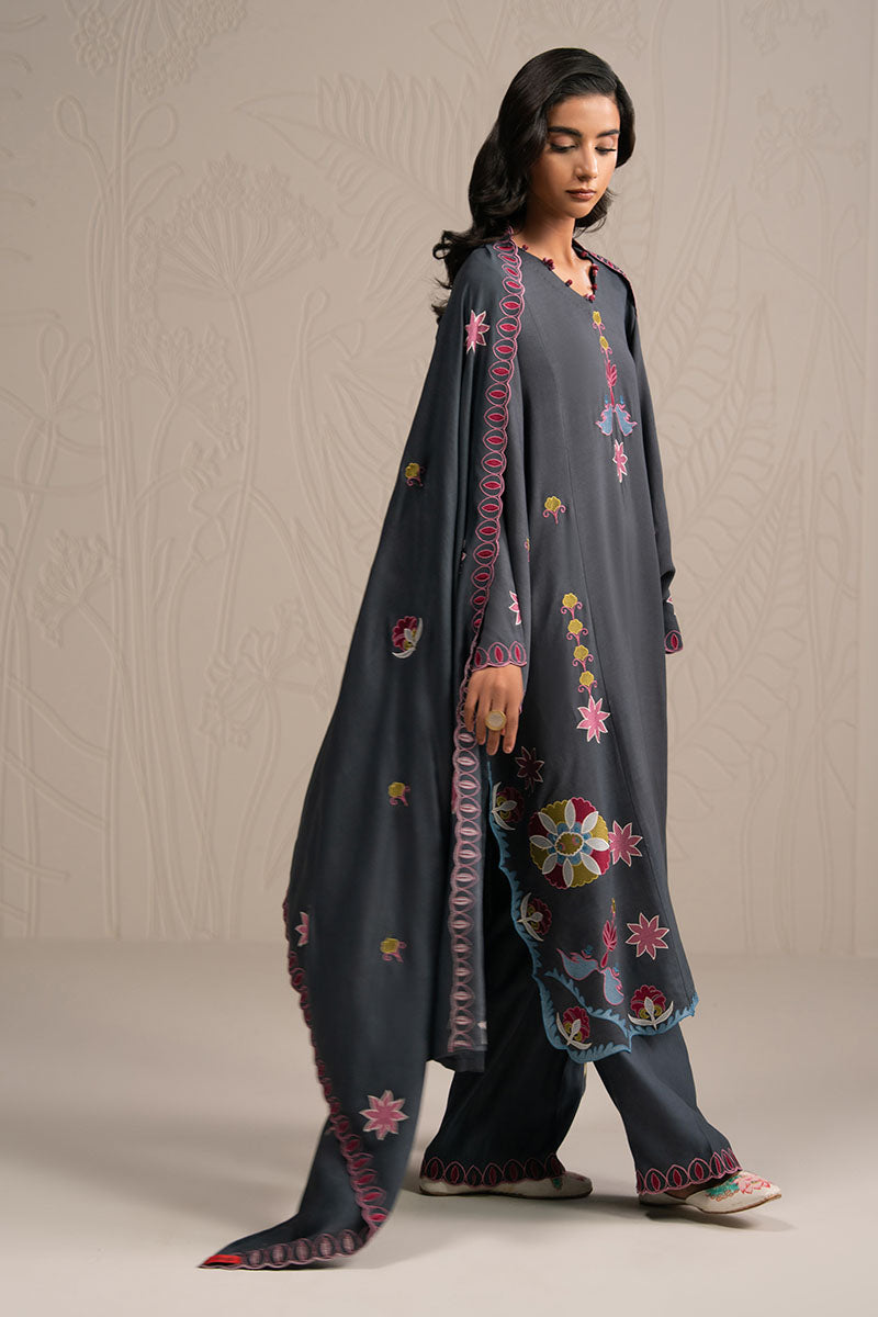 Cross Stitch | Exclusive Pret | Charcoal Spectrum-3PC (Shirt, Trouser & Dupatta)-7