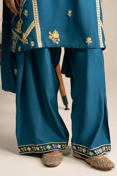 Cross Stitch | Exclusive Pret | Mystic Teal-3PC (Shirt, Trouser & Dupatta)