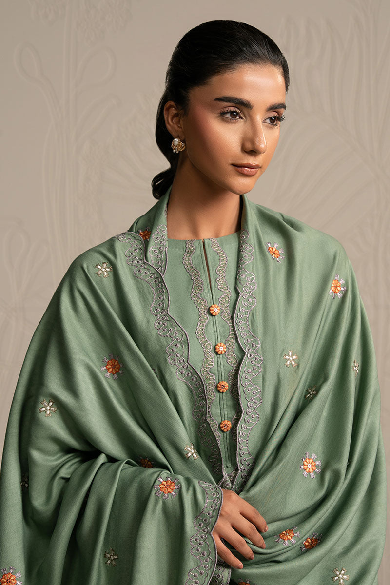 Cross Stitch | Exclusive Pret | Ash Moss-3PC (Shirt, Trouser & Dupatta), image 4