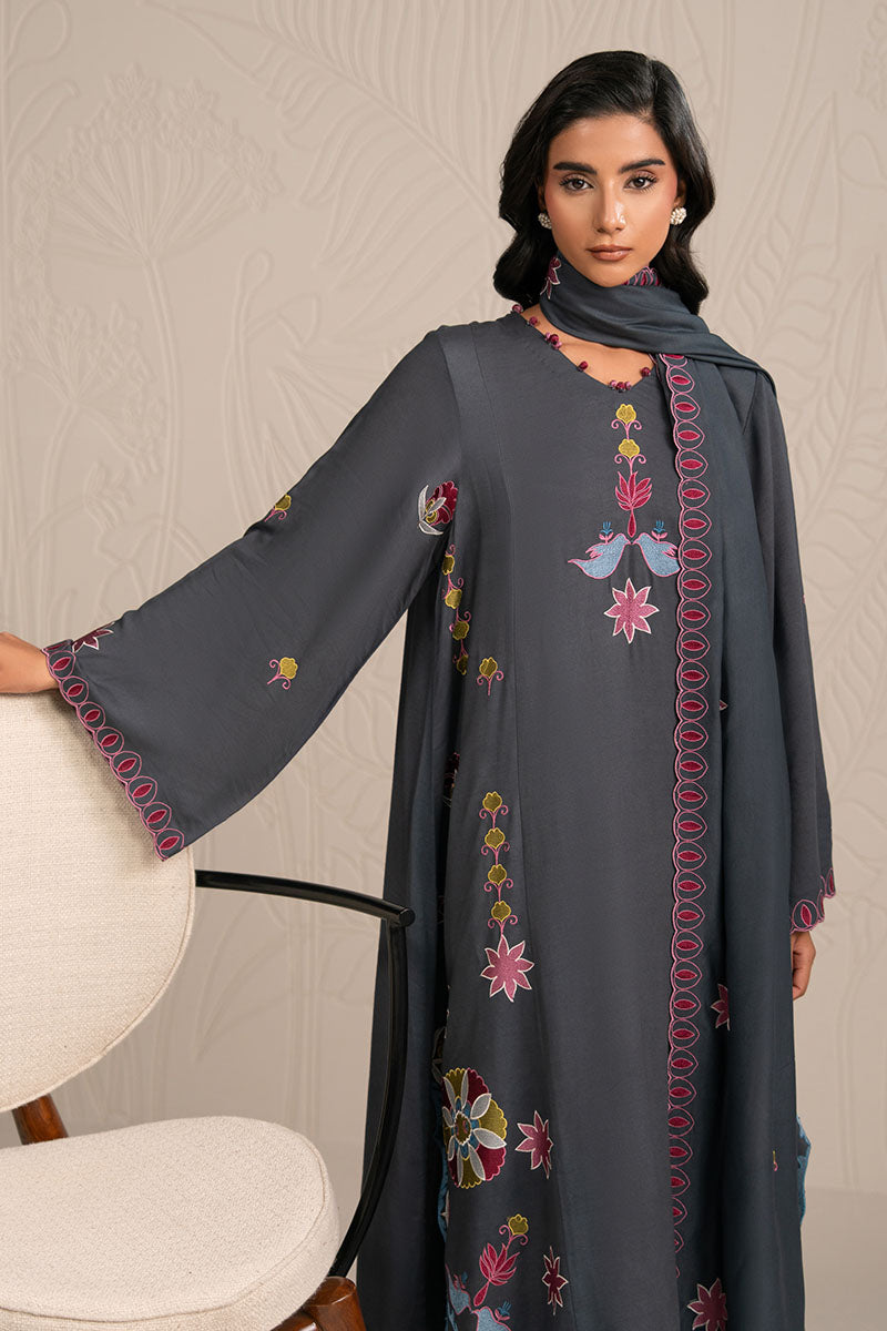 Cross Stitch | Exclusive Pret | Charcoal Spectrum-3PC (Shirt, Trouser & Dupatta)-3