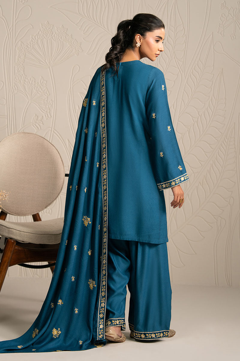 Cross Stitch | Exclusive Pret | Mystic Teal-3PC (Shirt, Trouser & Dupatta), image 6