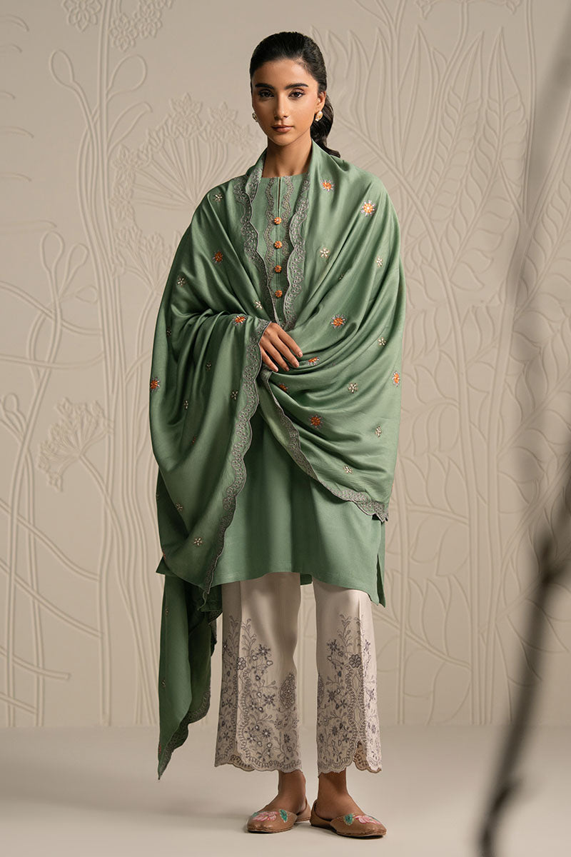 Cross Stitch | Exclusive Pret | Ash Moss-3PC (Shirt, Trouser & Dupatta)-3