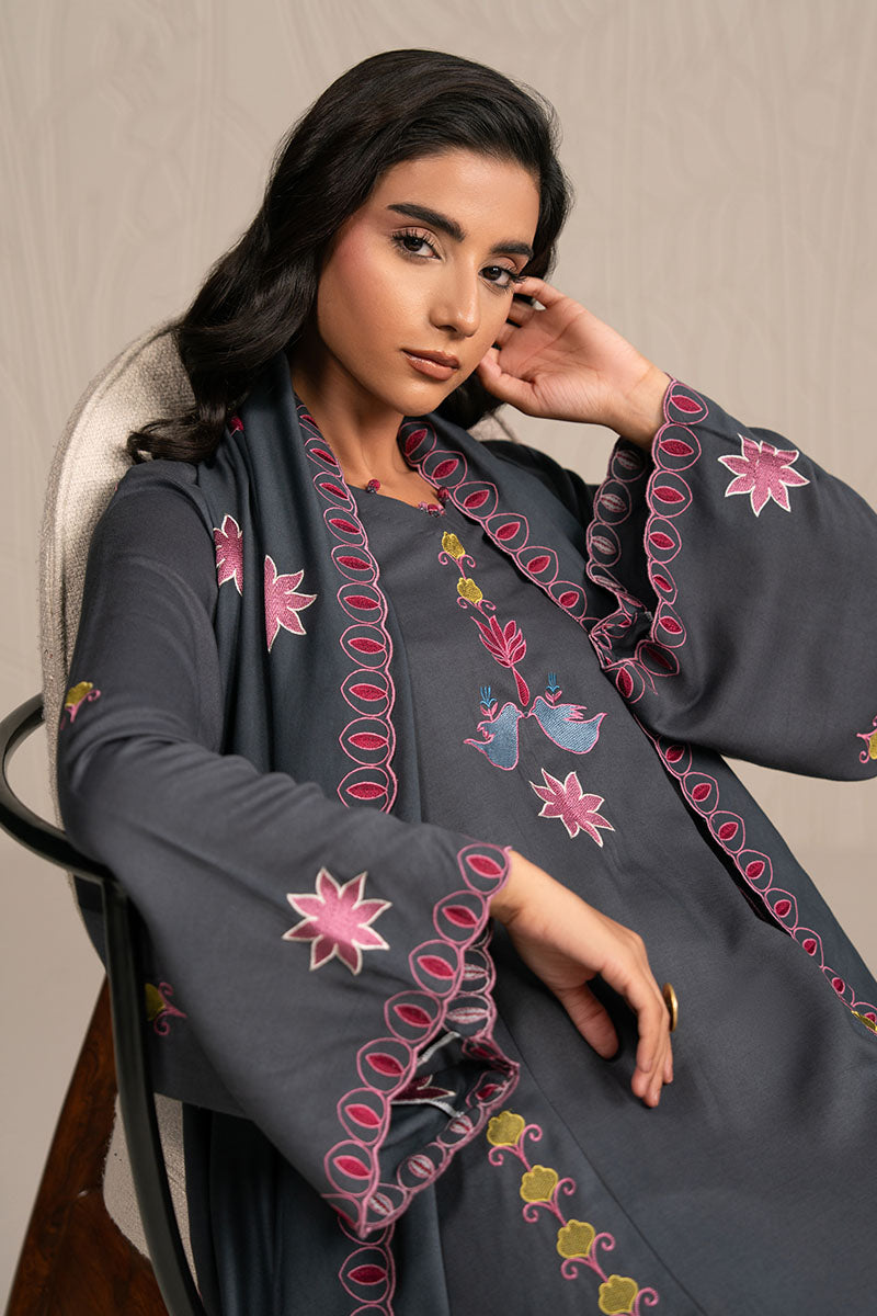 Cross Stitch | Exclusive Pret | Charcoal Spectrum-3PC (Shirt, Trouser & Dupatta)-4