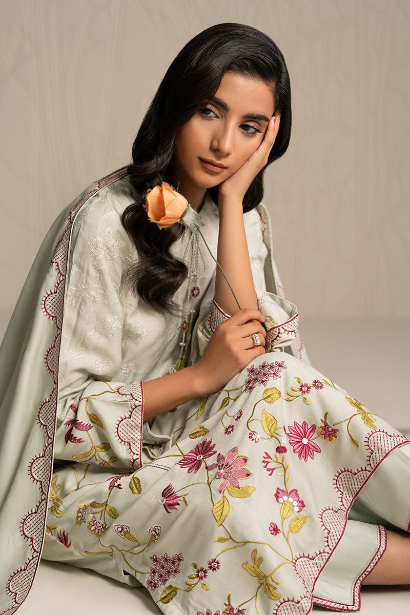 Cross Stitch | Exclusive Pret | Pastel Grove-3PC (Shirt, Trouser & Dupatta)-4