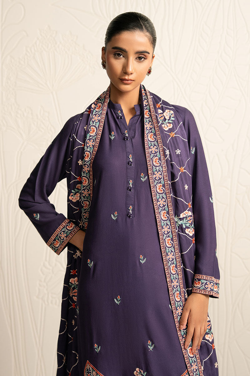 Cross Stitch | Exclusive Pret | Mulberry Garnet-3PC (Shirt, Trouser & Dupatta), image 5