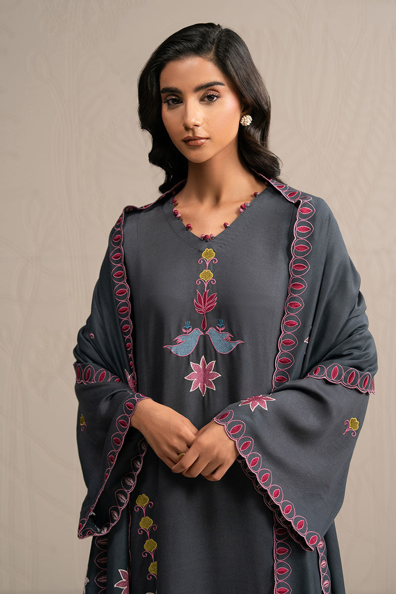 Cross Stitch | Exclusive Pret | Charcoal Spectrum-3PC (Shirt, Trouser & Dupatta)-5