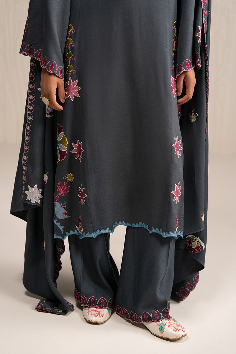 Cross Stitch | Exclusive Pret | Charcoal Spectrum-3PC (Shirt, Trouser & Dupatta)-6