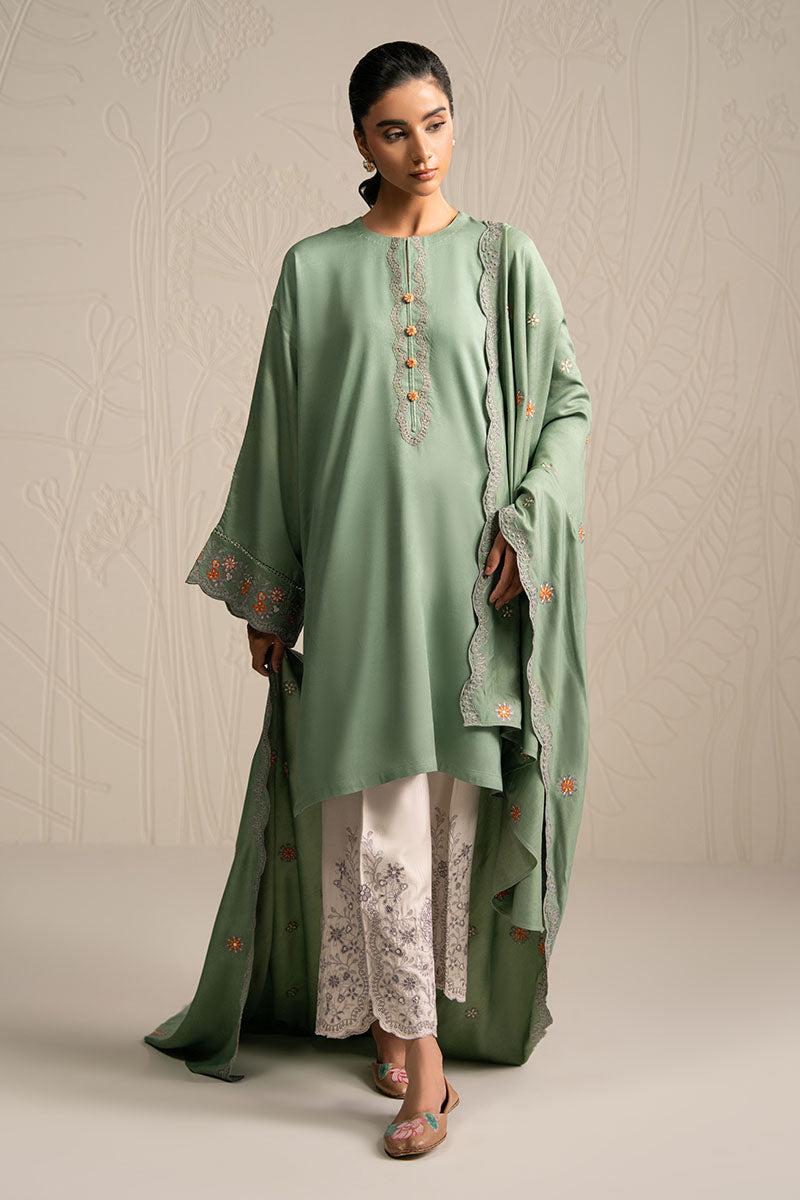 Cross Stitch | Exclusive Pret | Ash Moss-3PC (Shirt, Trouser & Dupatta)-1