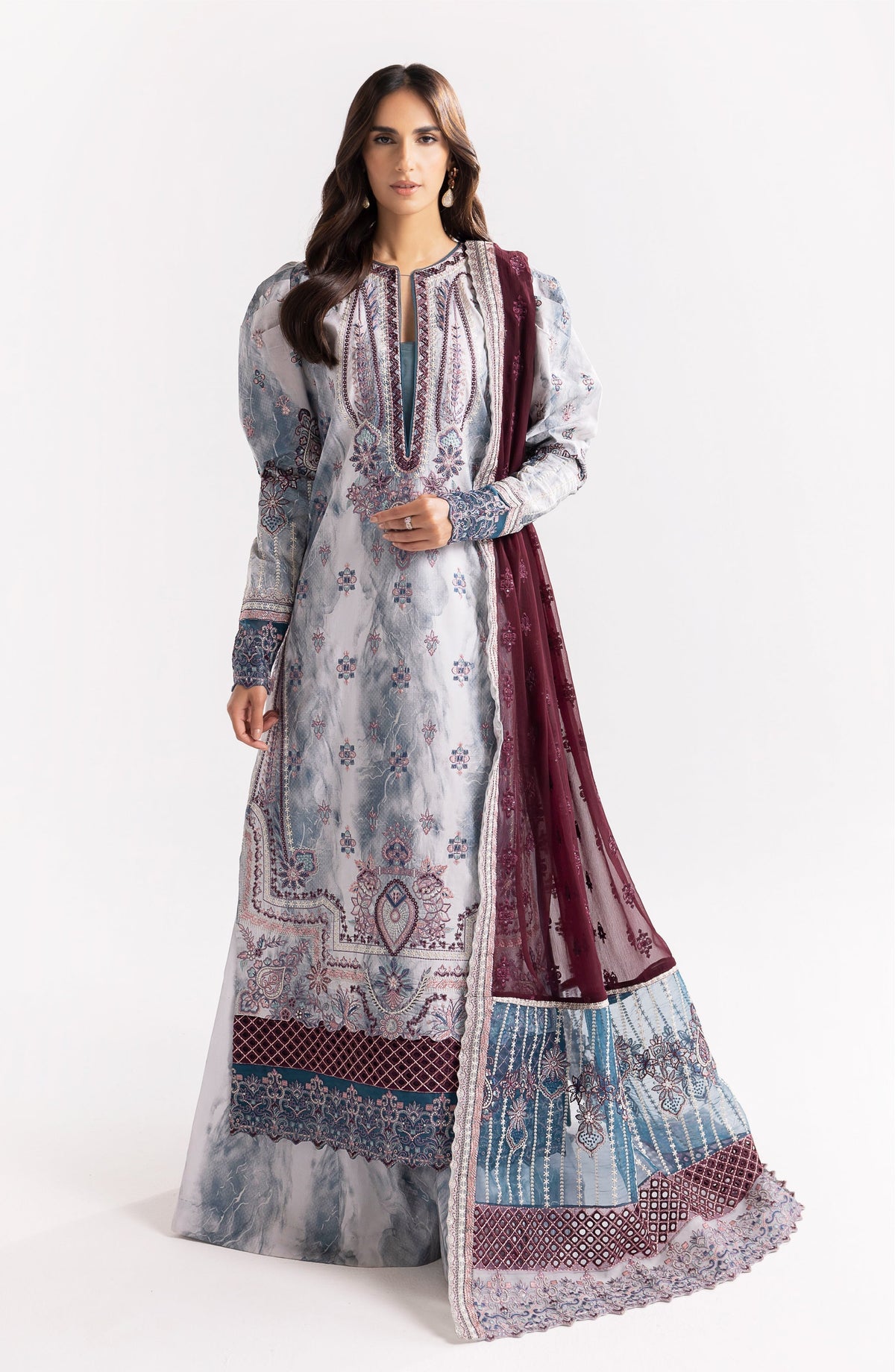 Maryum N Maria | Eid Luxury Lawn 24 | Jahanara -  Maryum N Maria Luxury - Original Designer Dress - House of Maryam