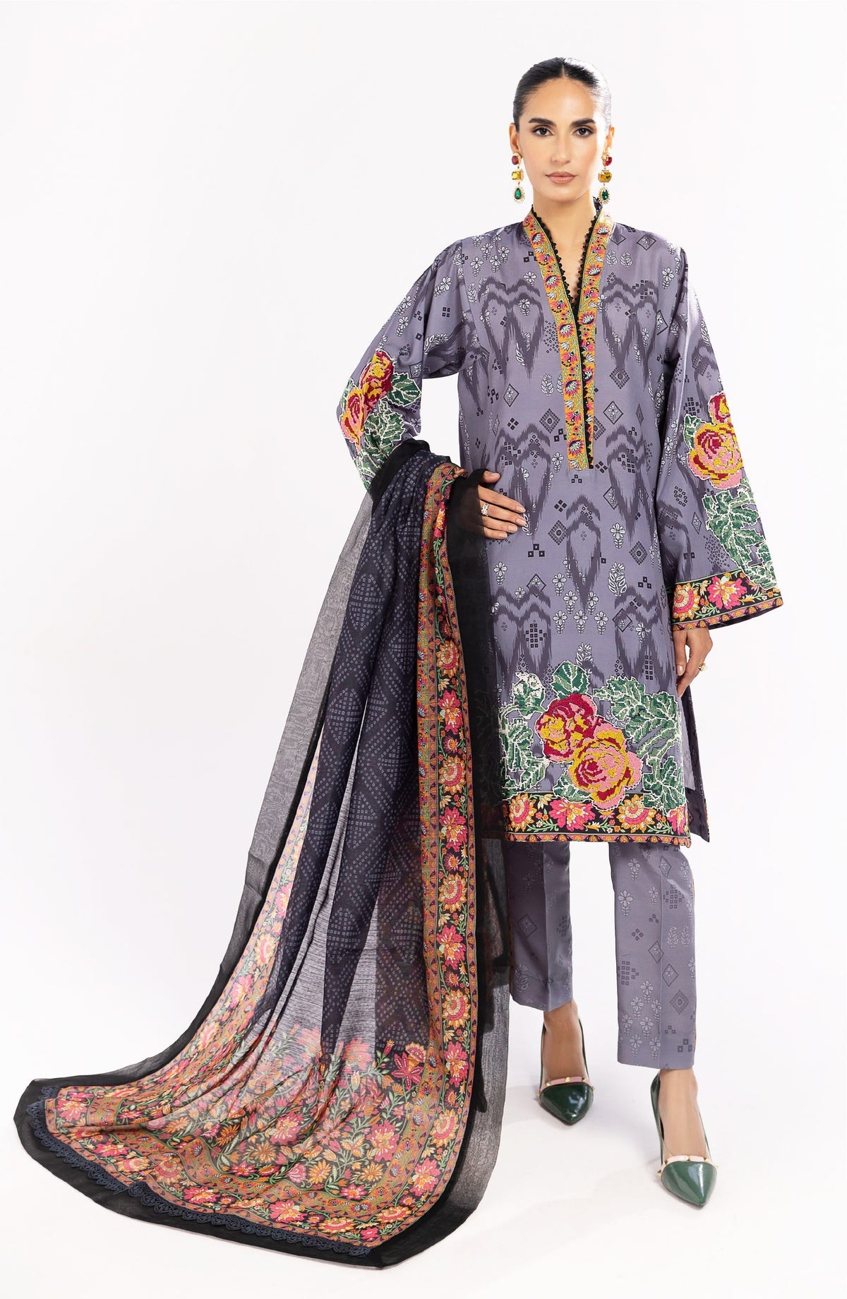 Maryum N Maria | Eid Luxury Lawn 24 | Nazm -  Marym N Maria Luxury - Original Designer Dress - House of Maryam